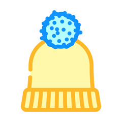 hat knitting wool color icon vector. hat knitting wool sign. isolated symbol illustration
