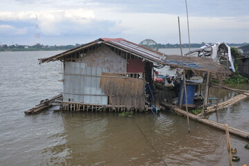 Fototapeta na wymiar boat on the river Mekong of Thailand