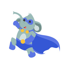 Super Hero animals in colorful superhero costumes, funny children characters cartoon vector Illustration.