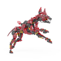 cyber dog is running in white background