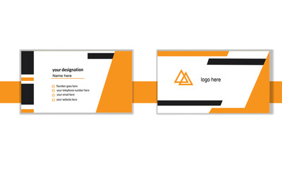 Bussiness card design with yellow and black colour . Creative and clean visiting card