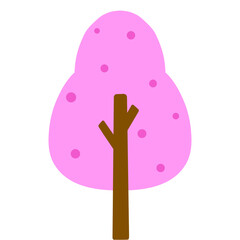 pink tree with leaves, sakura