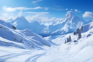 Fototapeta premium snow covered mountains