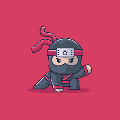 ninja mascot logo design vector.