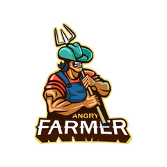 Farmer transparent background logo PNG design 