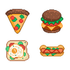 pixel art, vector- fast food