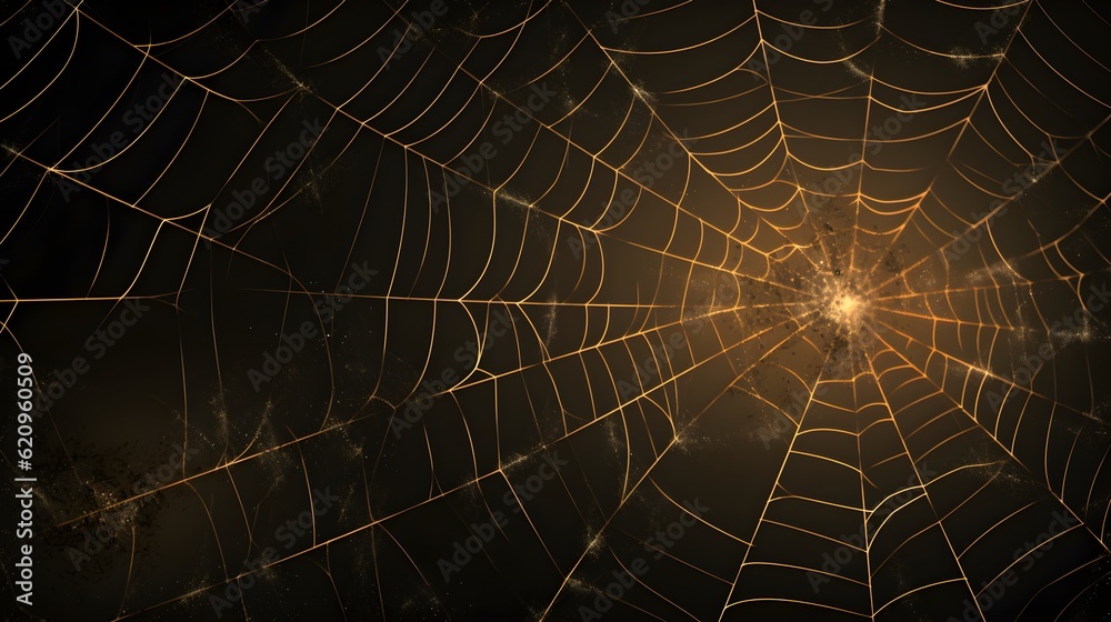 Wall mural spider web background generated with ai