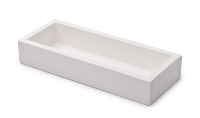 Empty white painted wooden box
