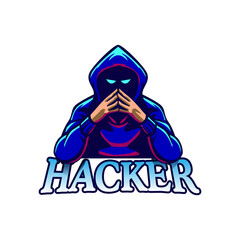 Hacker transparent background logo PNG design 
