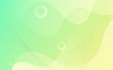 Colorful background template with gradient colors. bright green and yellow. Wave effect design.
