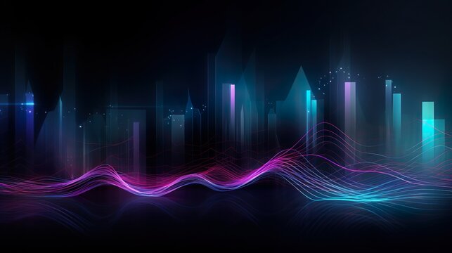 Fondo geom&eacute;trico abstracto con colores ne&oacute;n. Generado por IA.
