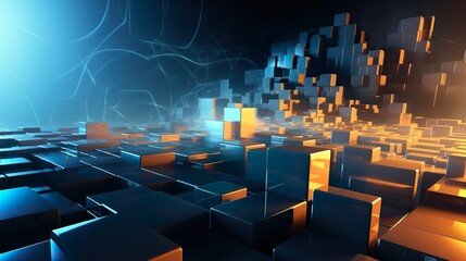 Obraz premium Fondo geométrico abstracto. Generado por IA.