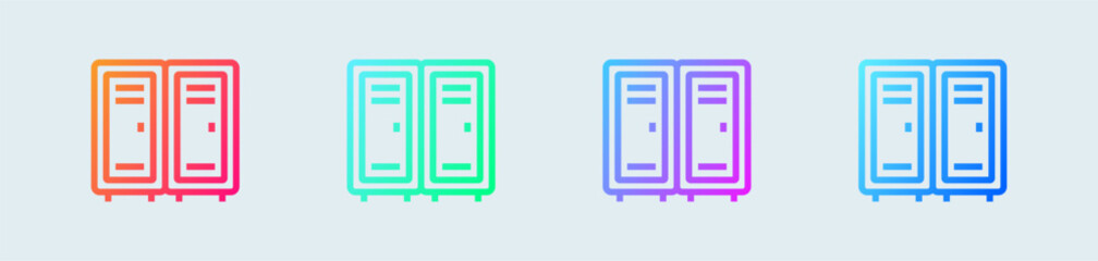 Locker line icon in gradient colors. Private signs vector illustration.