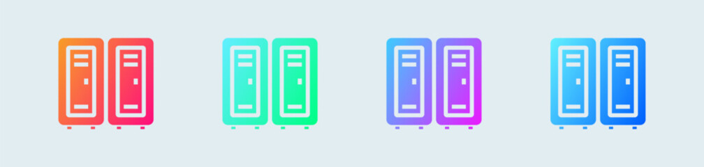Locker solid icon in gradient colors. Private signs vector illustration.