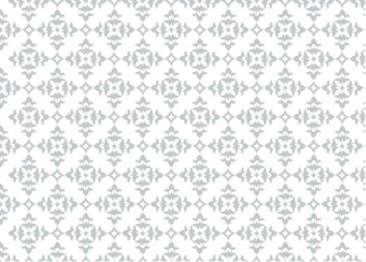 Poster seamless pattern with flowers,  White and grey ornament for fabric. © Pichaya