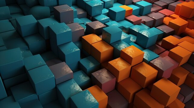 Fondo abstracto 3d geom&eacute;trico. Generado por Ia.