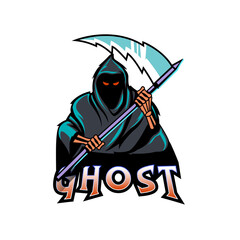 Ghost transparent background logo PNG design  