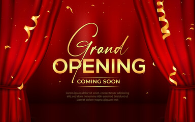 Grand opening coming soon sale poster sale banner design template with 3d editable text effect