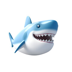 3d render of shark object on isolated transparent background
