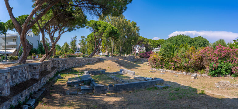 View of Altar of Dionysus, Kos Town, Kos, Dodecanese, Greek Islands