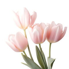 Fototapeta premium elegant and feminine tulip flowers bouquet on isolated transparent background