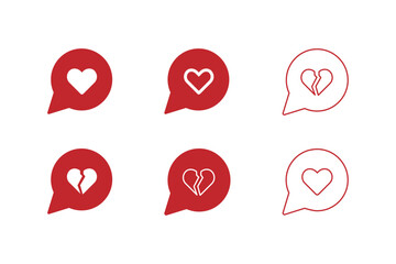 Heart icon logo set.