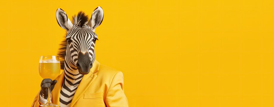 zebra drinking beer