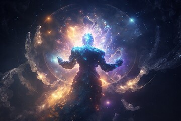 God creating the universe, Generative AI