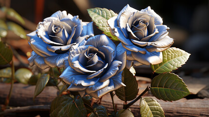 blue rose in a garden HD 8K wallpaper Stock Photographic Image