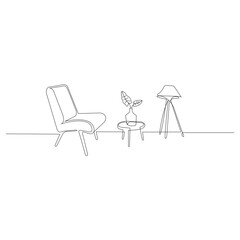 Chair line art simple design, interior chair icon vector design template, drawing of a chair, wireframe created by generative AI