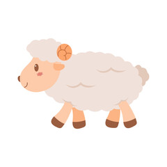 Cute sheep mascot cartoon illustration. Cute animal character for nursery, mascot, Eid al-adha element design