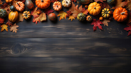Naklejka na ściany i meble Autumn mockup with slate in between leaves. Generative Ai