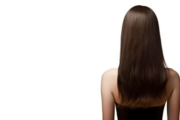 Fototapeta premium Fashion Womans Hair Style White Background Generative AI
