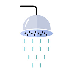 Shower Head Bathroom Colorful Icon Design
