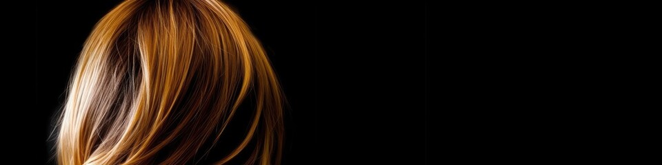 Fototapeta premium Banner Hair Dresser Womans Hair Style Black Backdrop Generative AI