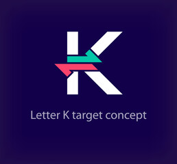 Creative K letter arrow logo design. Unique colorful logistic corporate company logo. Company initials corporate vector.