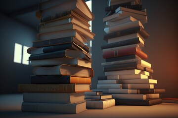 Stacks of books, Generative AI