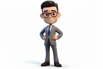 Obraz premium Portrait of a happy businessman in a 3d cartoon style