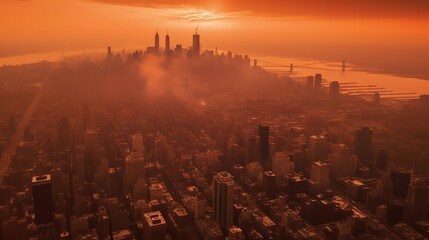 Fototapeta premium sunrise over the city