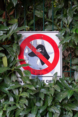 dog walking is prohibited - sign