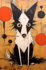 Surrealist portrait of a cute border collie. IMAGE AI