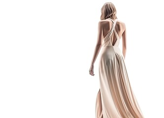 Naklejka premium Elegant Female White Dress Backdrop Generative AI
