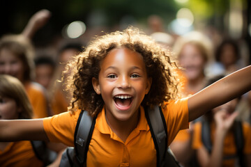 Capturing the excitement of a school assembly or pep rally, School, Back to School Generative AI