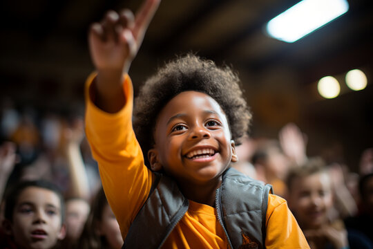 Capturing The Excitement Of A School Assembly Or Pep Rally, School, Back To School Generative AI