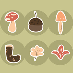 set of autumn icon vector illustration