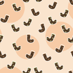 cute autumn seamless pattern hand drawn style background