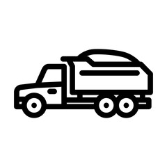 gravel truck civil engineer line icon vector. gravel truck civil engineer sign. isolated contour symbol black illustration