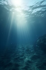 underwater scene with sun rays made by midjeorney