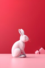 white rabbit with red heart made by midjeorney