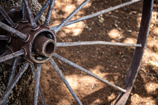 Rusty wheel in the west